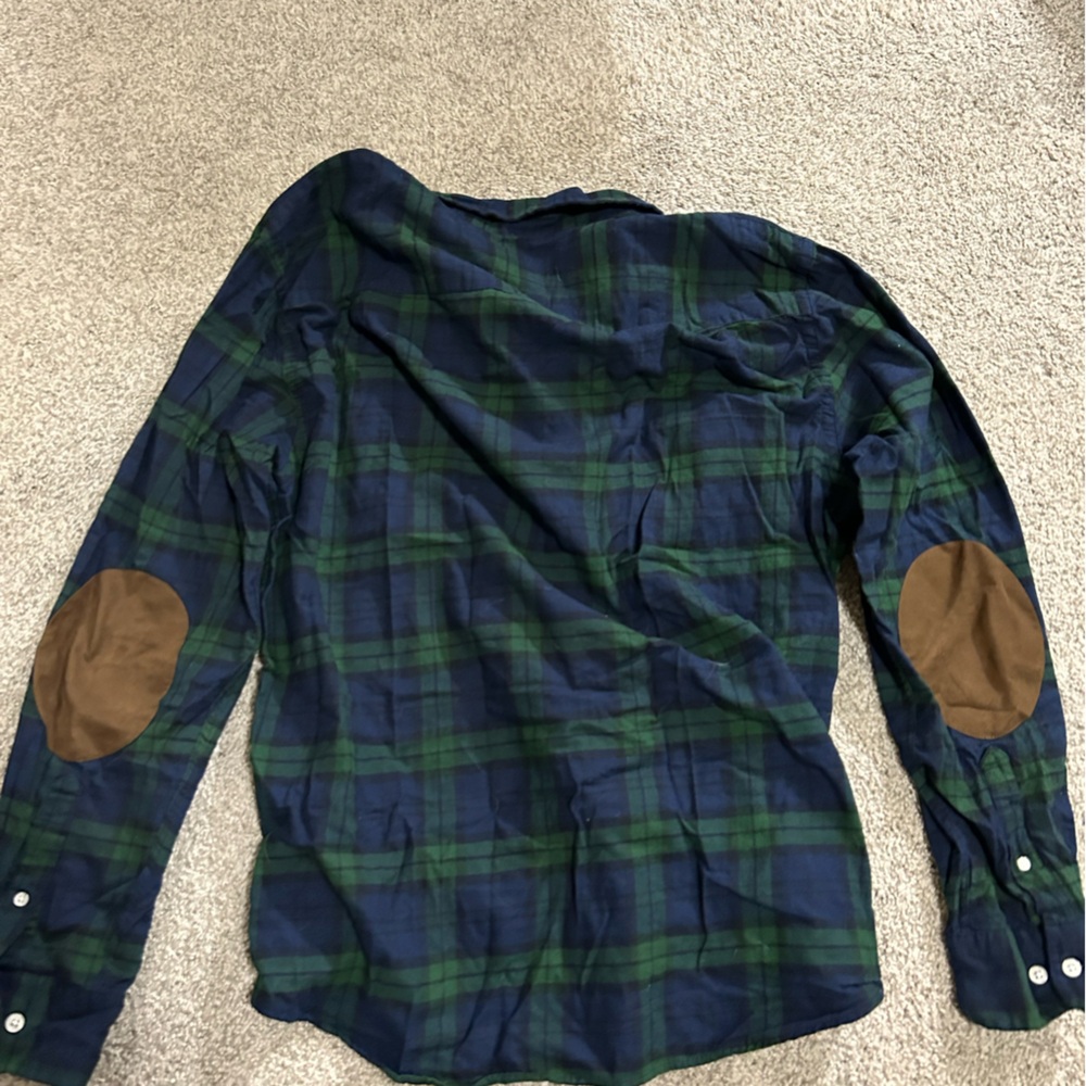 Plaid Shirt with Elbow Patches